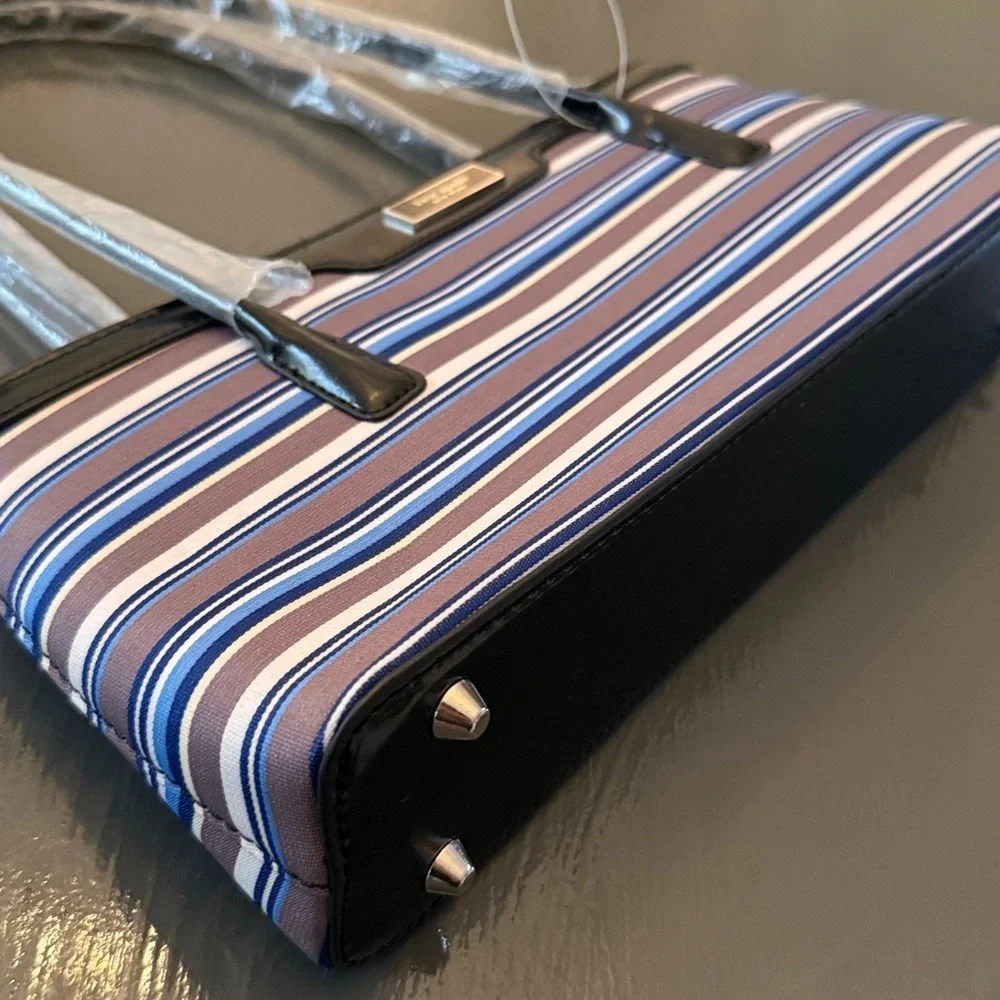 Kate Spade Blue, Navy & White Striped Shoulder Bag